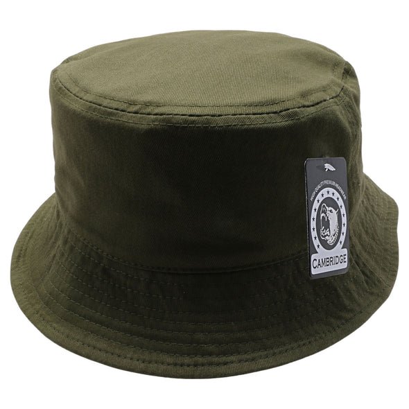 PB183 Pit Bull Plain Washed Cotton Fisherman Bucket Hats [Olive]
