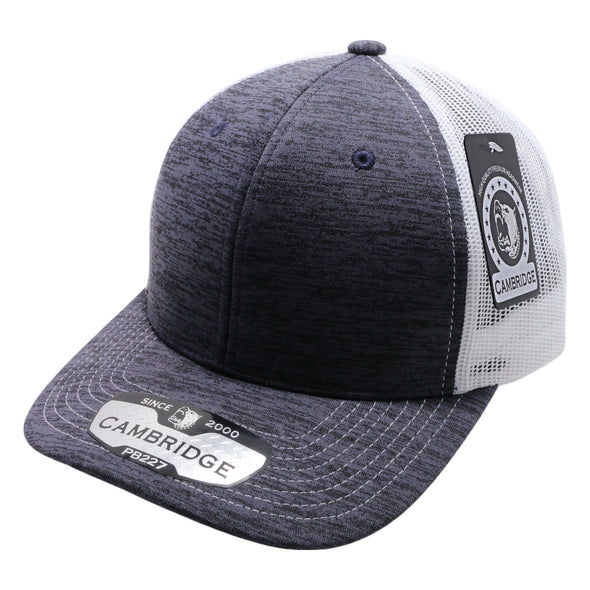 PB227 Pit Bull Cambridge Space Dyed Mesh Trucker Hats [Navy/White]