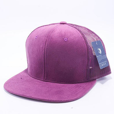 Pit Bull Suede Flat Brim Trucker Hats Wholesale [Purple]
