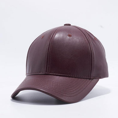 Pit Bull Pu Leather Baseball Hats Wholesale [Burgundy] Adjustable