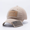 Pit Bull Dv557 Us Flag Velcro Patch Micro Mesh Hats [Khaki] Exclusive