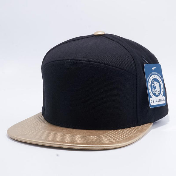 Pit Bull Wool Blend Leather Snapback Hats Wholesale [Black/gold]