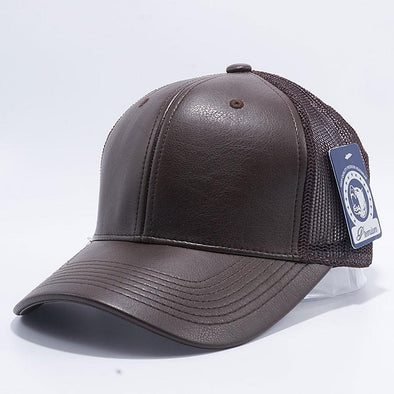Pit Bull Leather Trucker Hats Wholesale [D.brown]