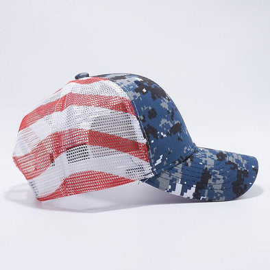 Pb208 Blank Tactical Operator Trucker Hats Wholesale [Navy D.camo]