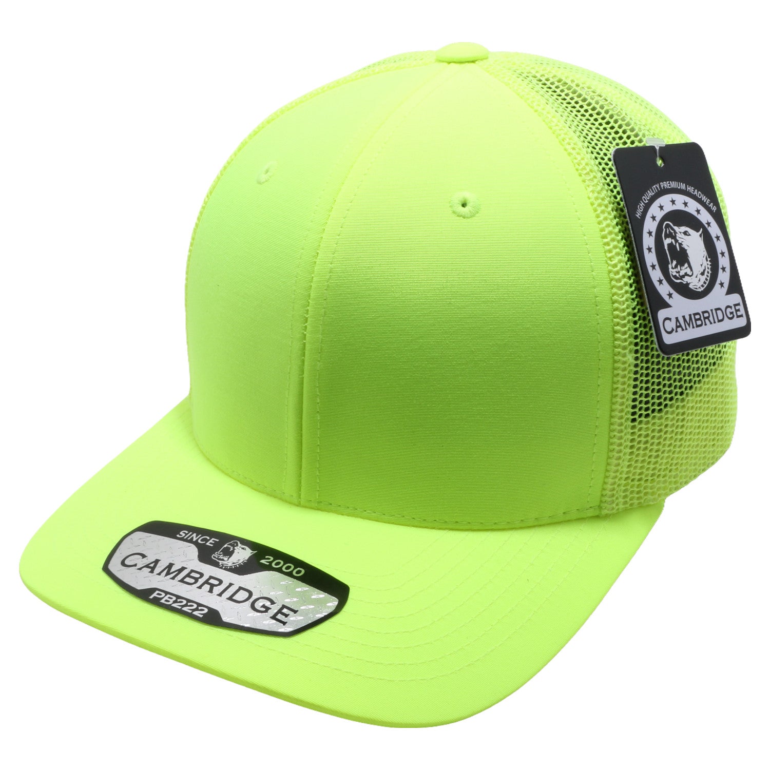 Wholesale PB222 Pit Bull Neon Cambridge Trucker Hat Neon Yellow