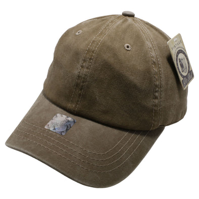 PB188k Pit Bull Pigment Washed Cotton Khaki 2 Tone Buckle Strap Hat [Khaki/Moss]