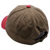 PB188k Pit Bull Pigment Washed Cotton Khaki 2 Tone Buckle Strap Hat  [Khaki/Red]