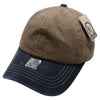 PB188k Pit Bull Pigment Washed Cotton Khaki 2 Tone Buckle Strap Hat [Khaki/Navy]