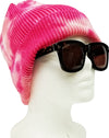 PB266 Pit Bull Tie Dye Cuffed Knit  Beanie Hats [Red/Coral]