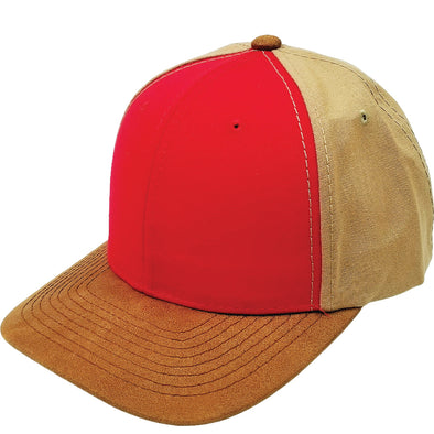 HC2024 Plain Oxford PU Visor Hat [Red/Tan]