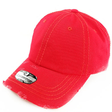 PB136V Pit Bull Distressed Vintage Cotton Twill Dad Hat [Red]