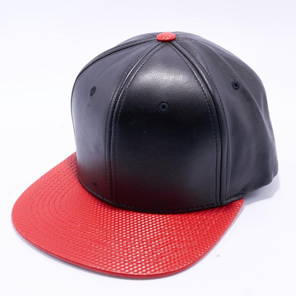 Pit Bull Cubic Leather Snapback Hats Wholesale [Black/red]