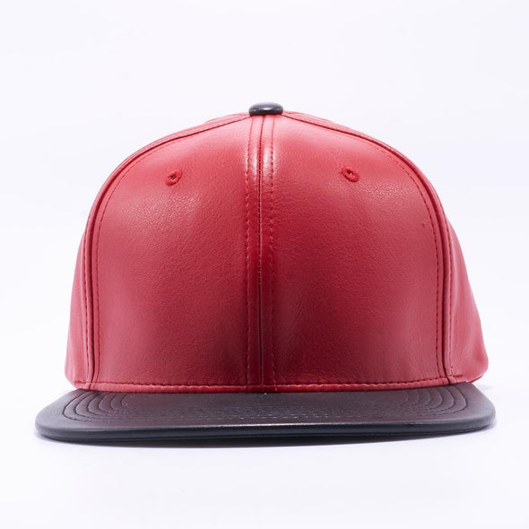 Pit Bull Leather Snapback Hats Wholesale [Red/black]