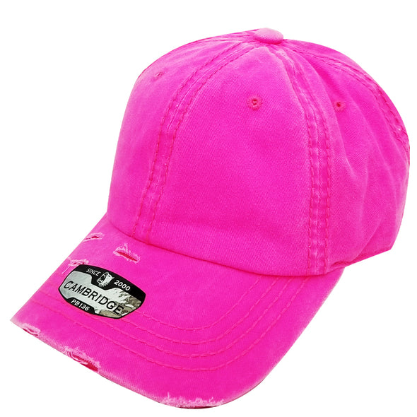 PB136V Pit Bull Distressed Vintage Cotton Twill Dad Hat [Neon Pink]