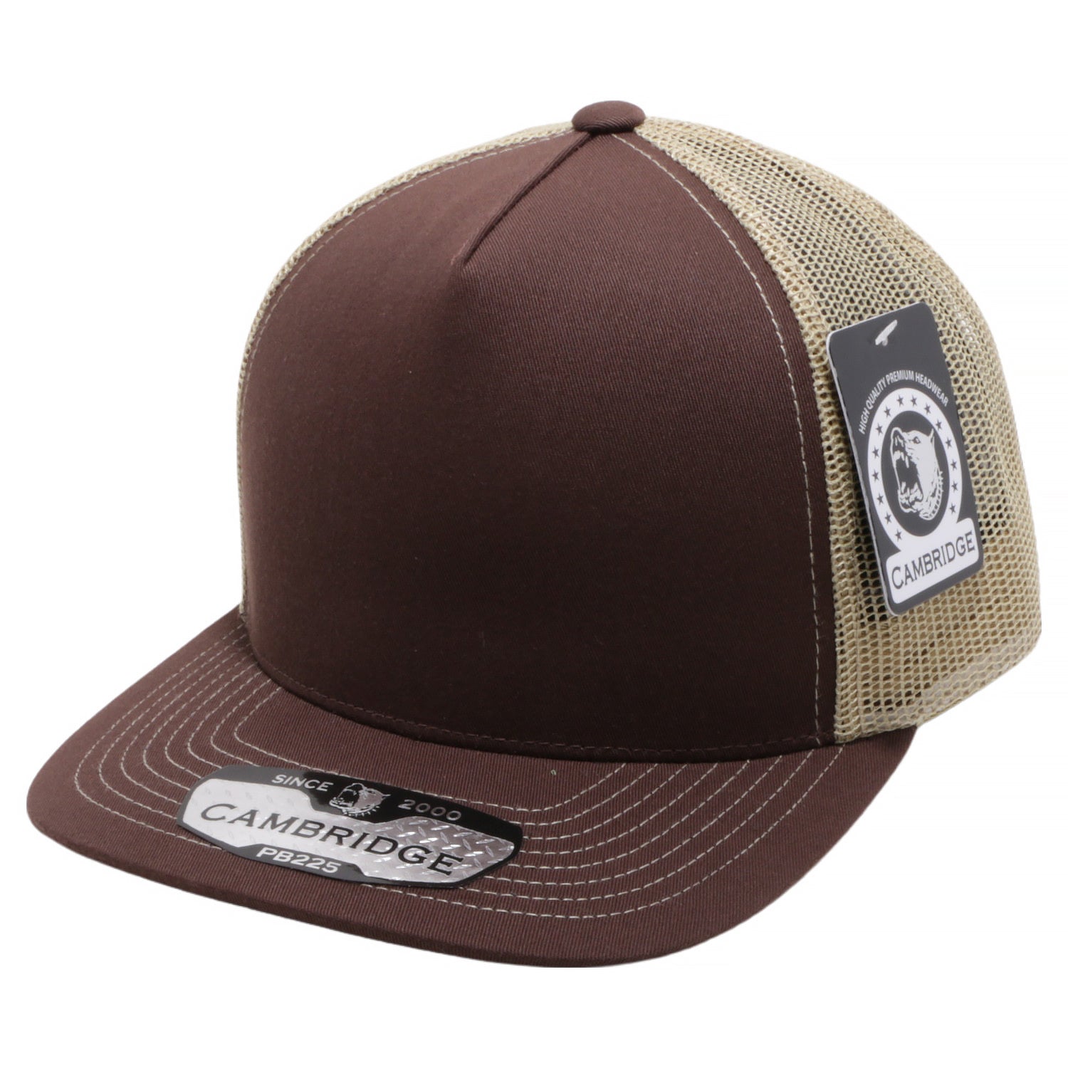 PB225 Pit Bull 5 Panel Cambridge Trucker Hat [Brown/Khaki] – CHOICE CAP ...